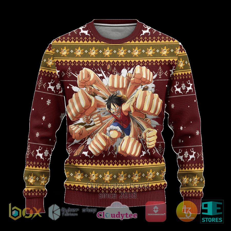 luffy one piece anime ugly christmas sweater 1 11892