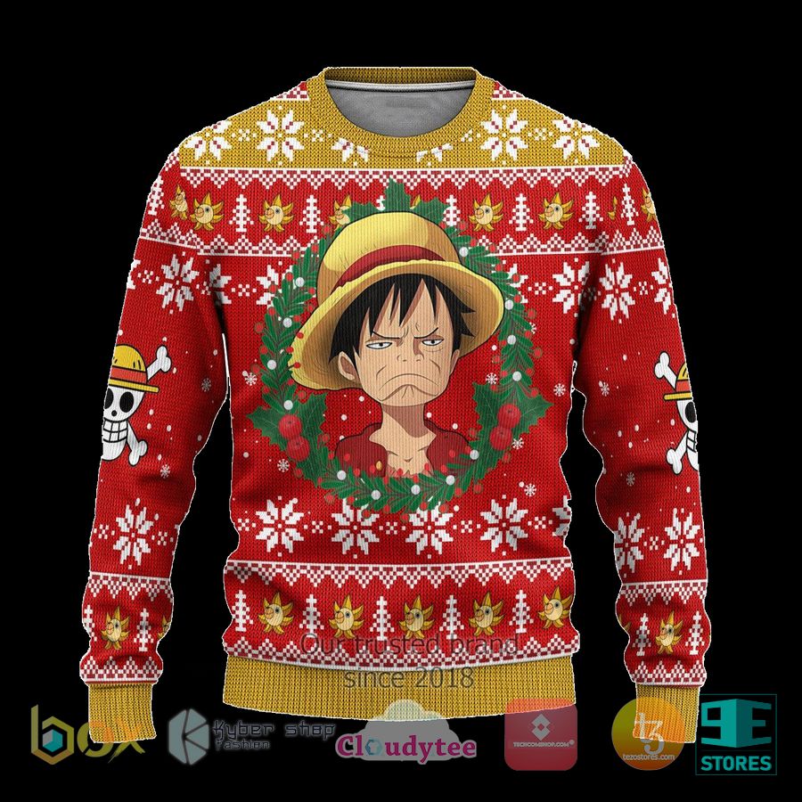 luffy one piece anime ugly christmas sweater 1 78509