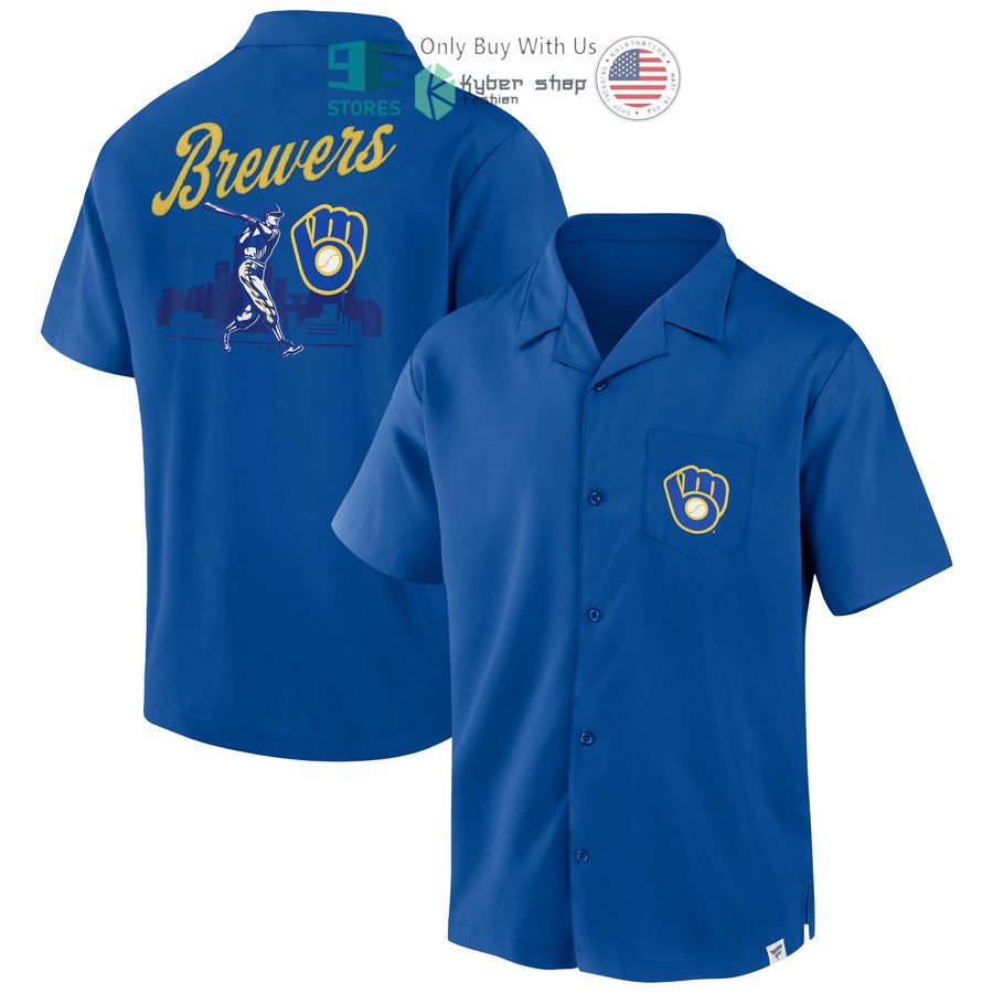 milwaukee brewers fanatics branded proven winner camp royal hawaiian shirt 1 4080