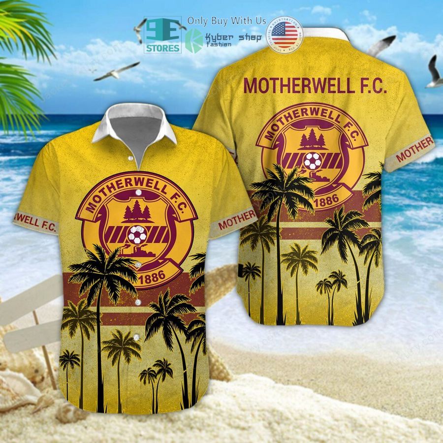 motherwell football club yellow hawaii shirt shorts 2 78130