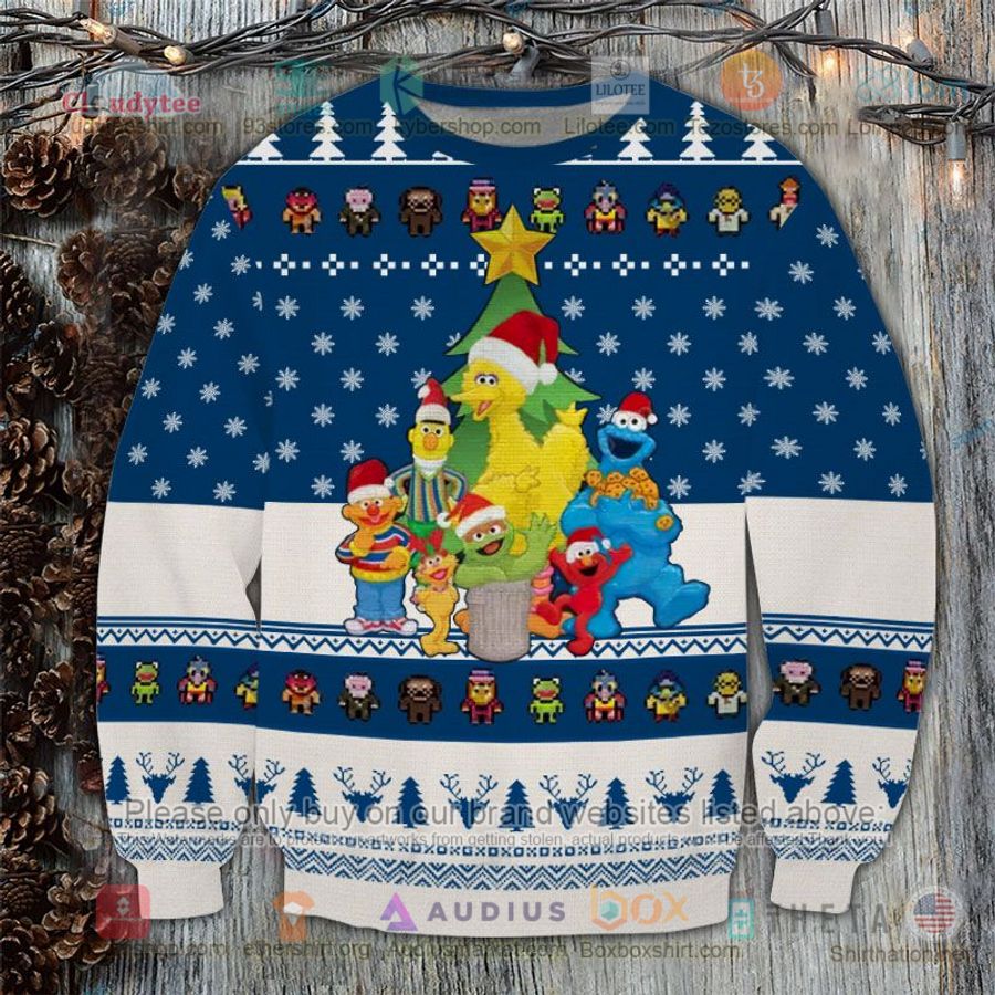 muppet characters christmas blue sweatshirt sweater 1 88446