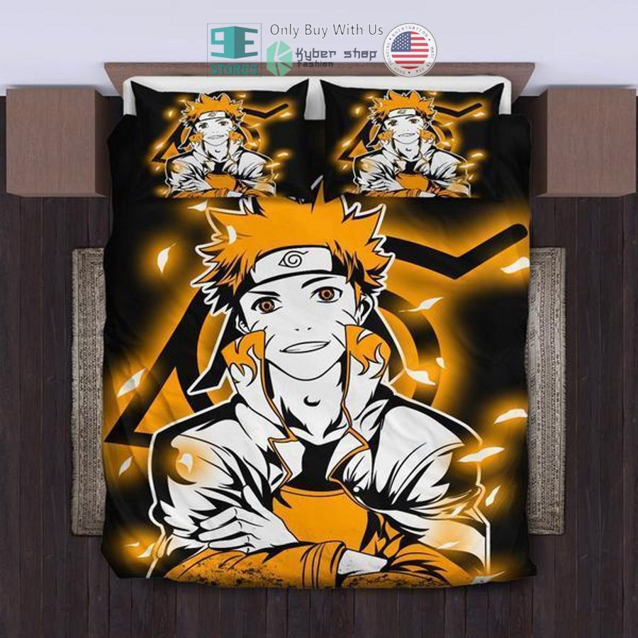 naruto hokage black orange bedding set 1 97381