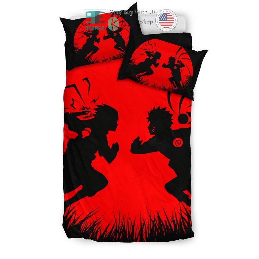 naruto versus sasuke black red bedding set 2 22953