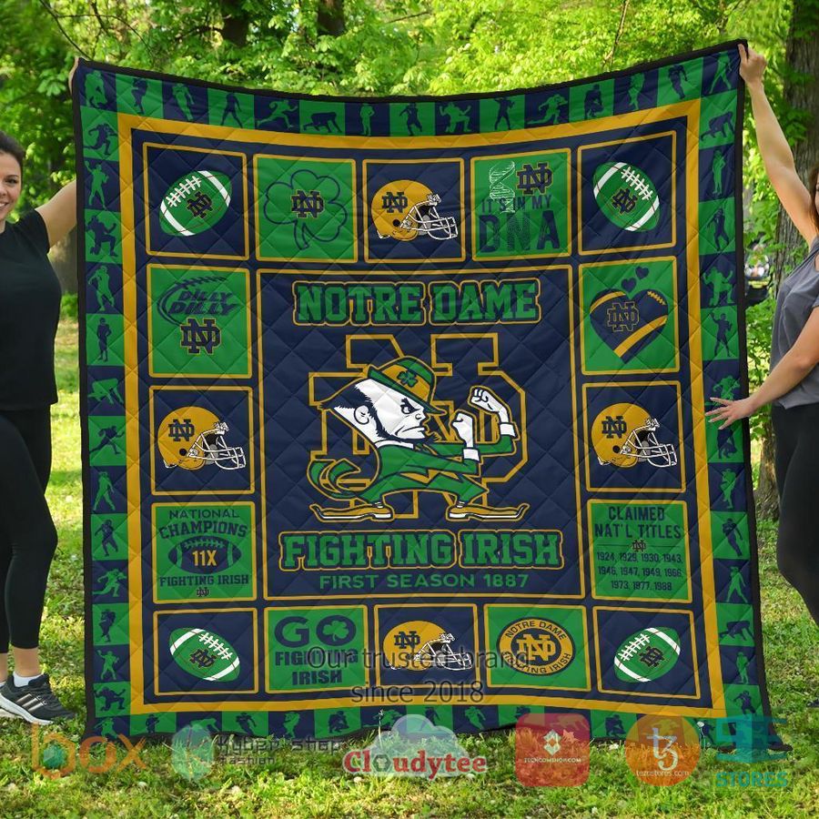 notre dame fighting irish quilt blanket 1 2674