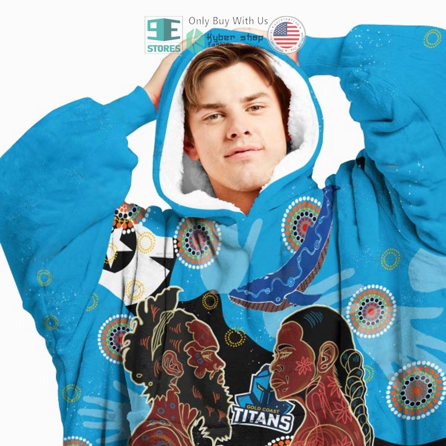 nrl coast titans sherpa hooded blanket 2 18159