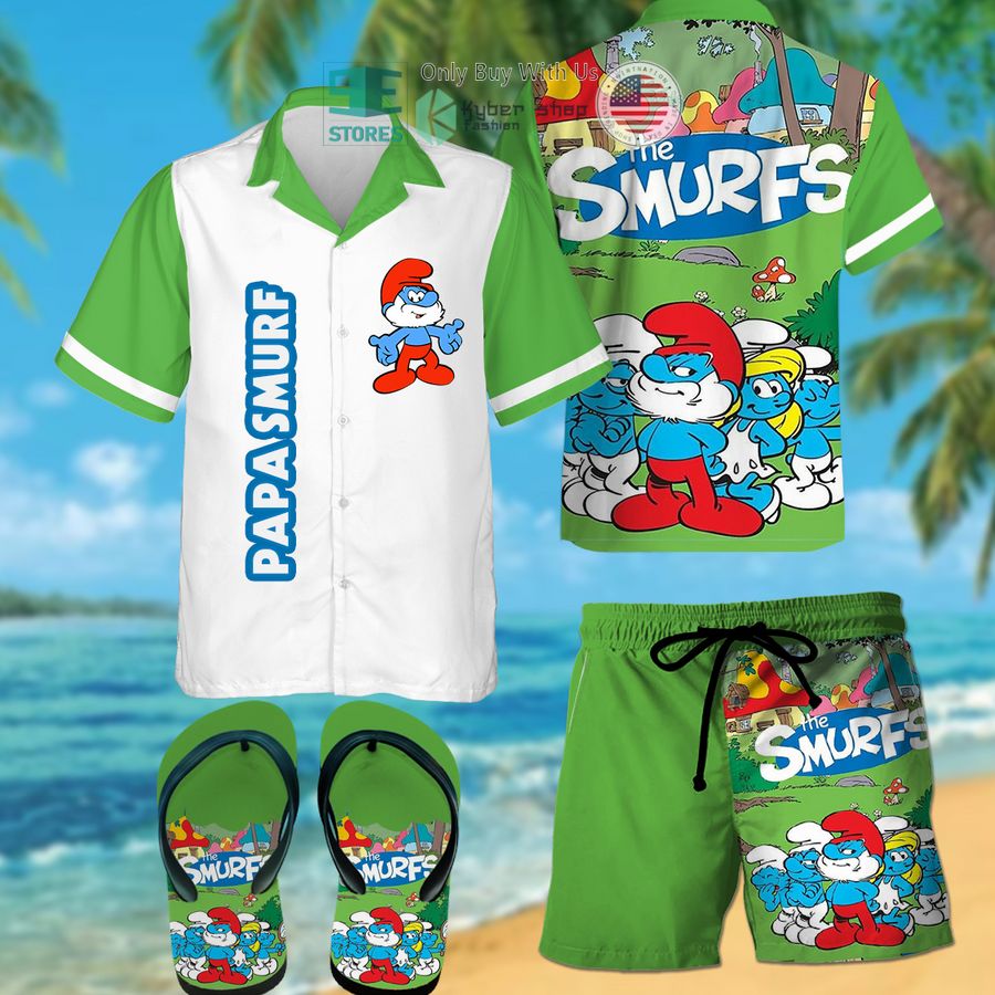 papa smurf hawaiian shirt shorts 1 87815