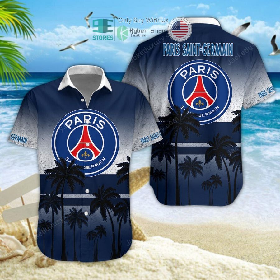 paris saint germain palm tree hawaiian shirt shorts 1 75664