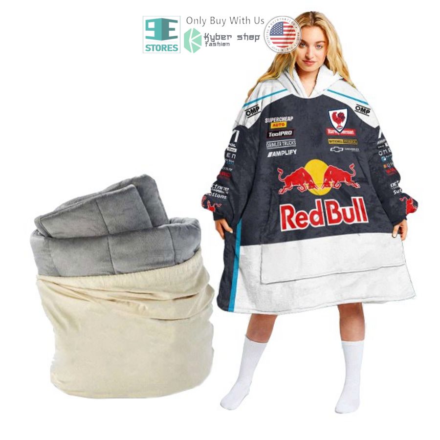 personalise shane van gisbergen v8 supercars triple eight race engineering red bull ampol racing 2022 sherpa hooded blanket 1 22831