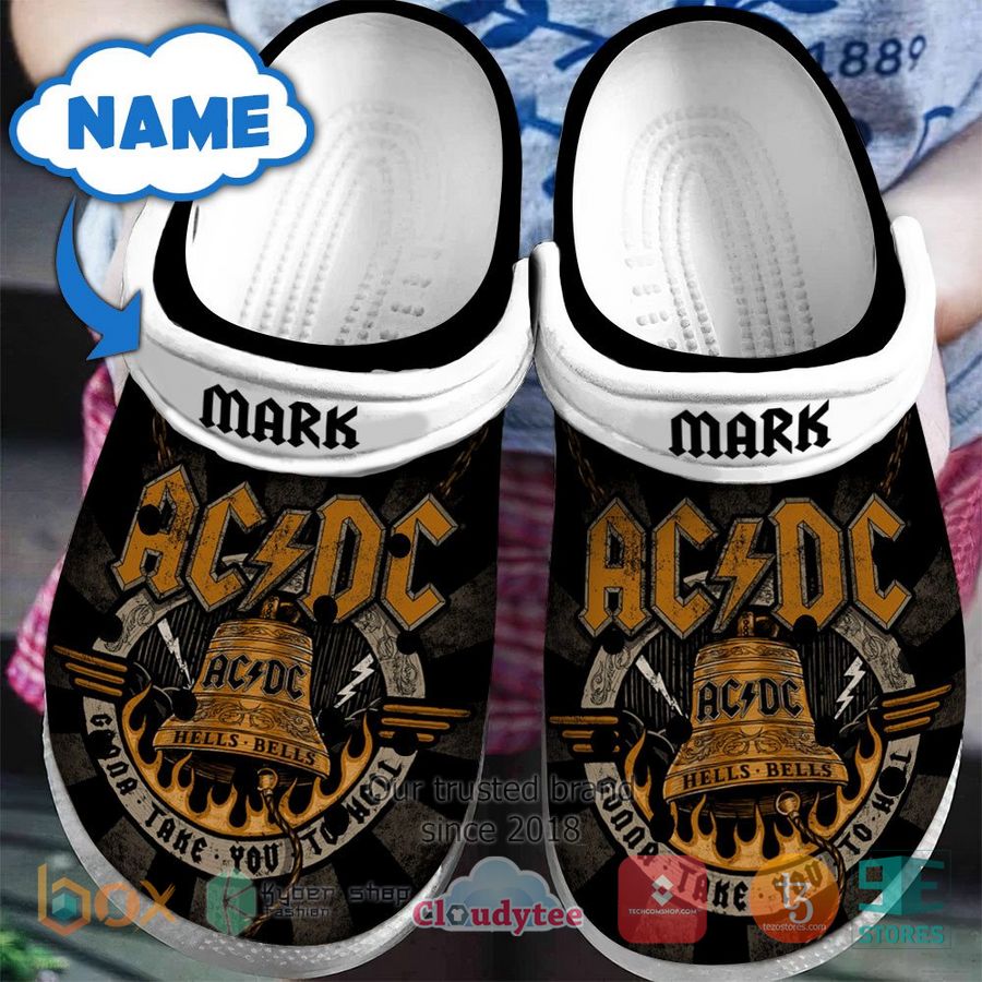 personalized ac dc band hells bells album crocband clog 1 50864