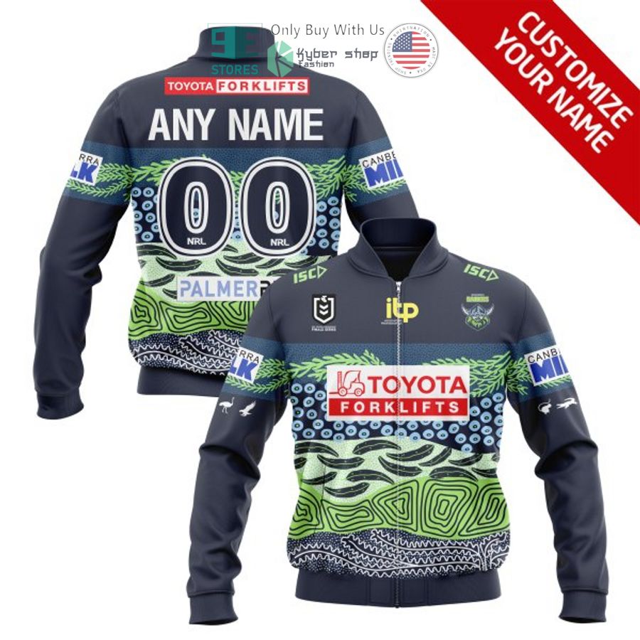 personalized canberra raiders bomber jacket 1 30134