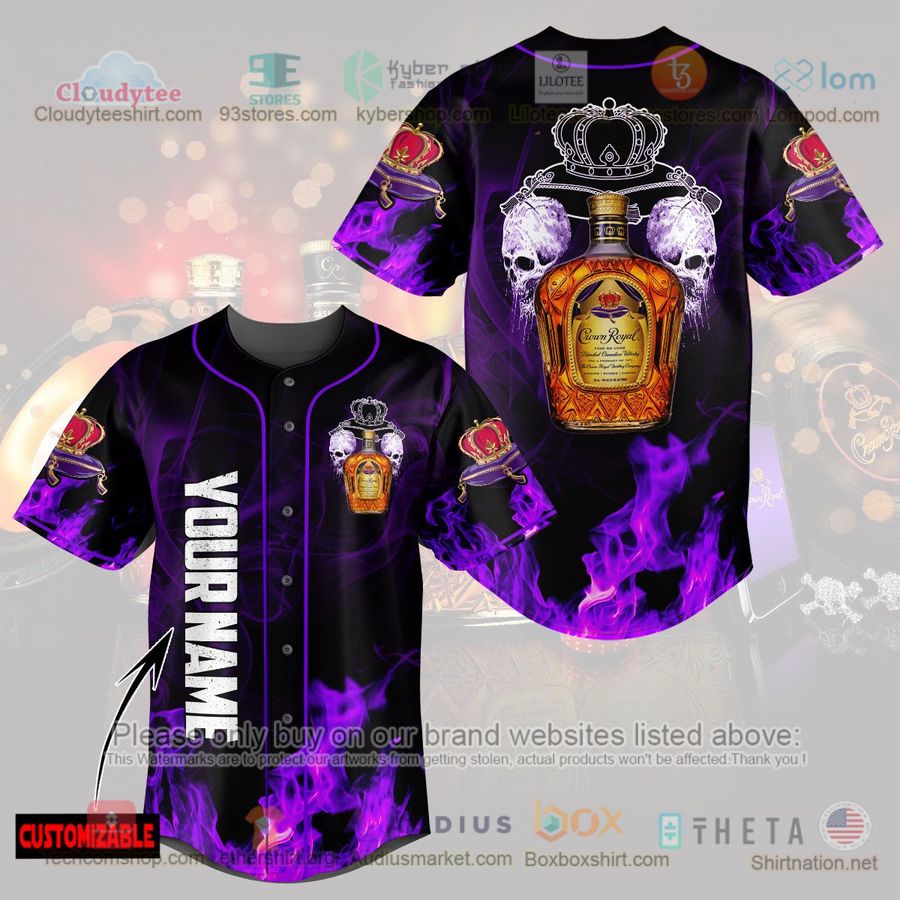 personalized crown royal canadian whisky skull custom baseball jersey 1 21006