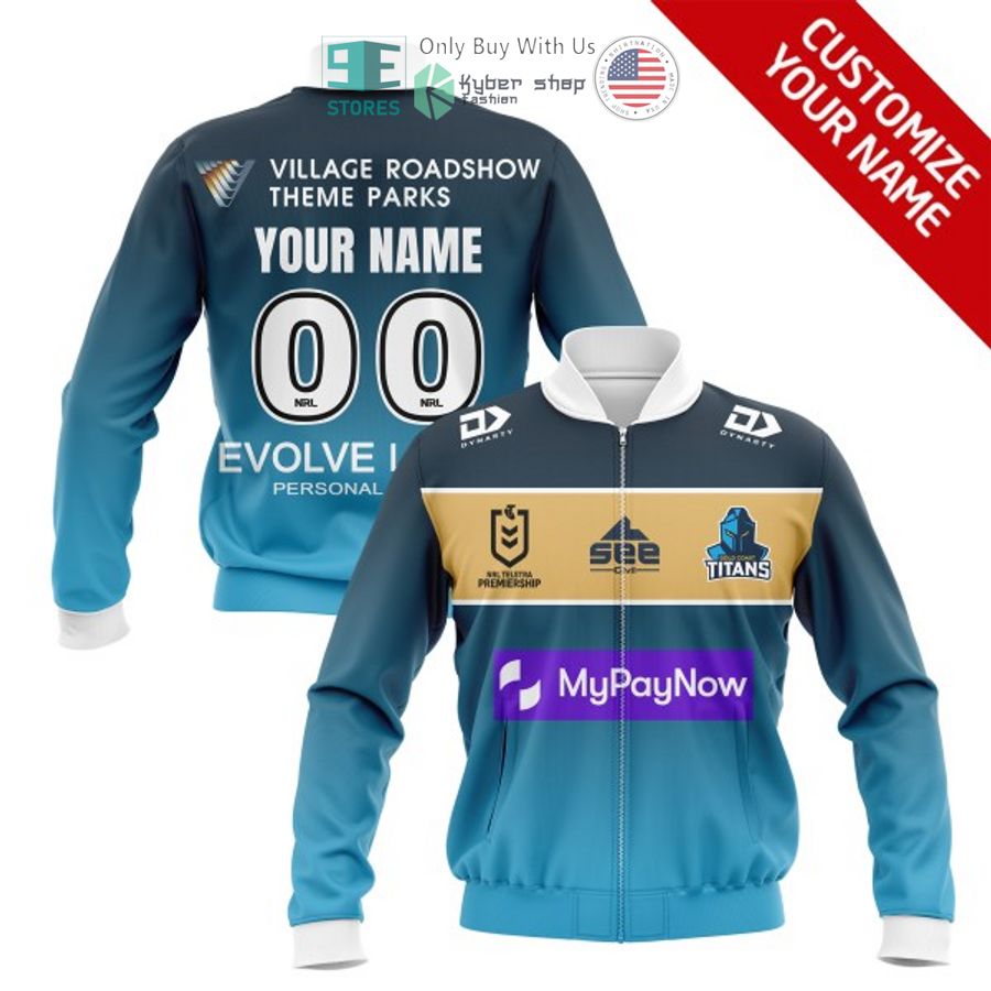 personalized gold coast titans bomber jacket 1 62097