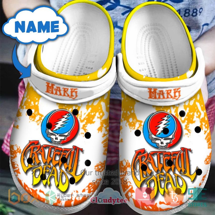 personalized grateful dead logo orange crocband clog 1 93215