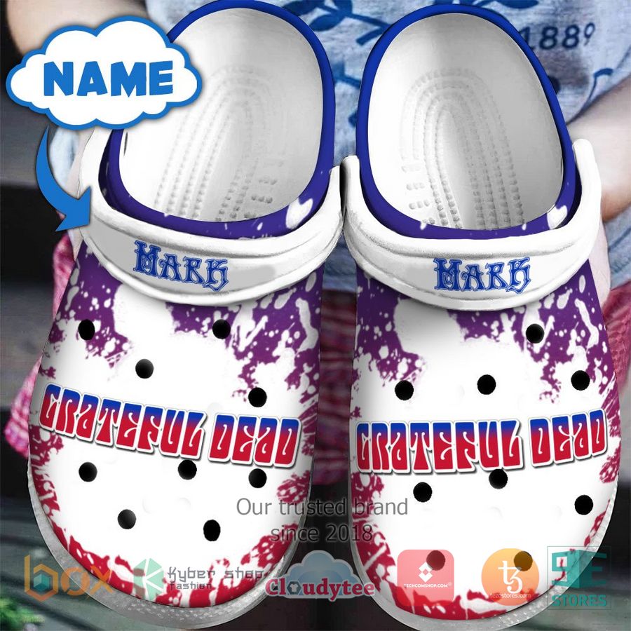 personalized grateful dead white violet crocband clog 1 89911