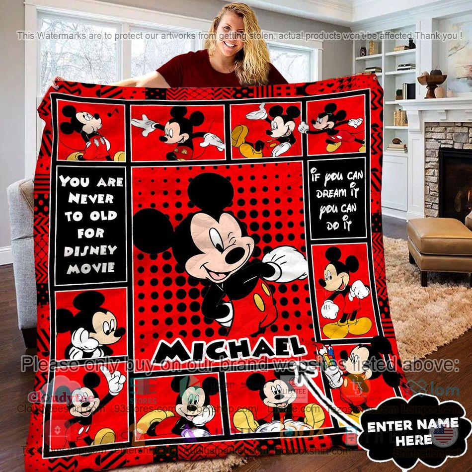 personalized mickey mouse red quilt 1 85607