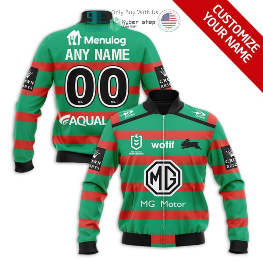 personalized nrl south sydney rabbitohs bomber jacket 1 32151