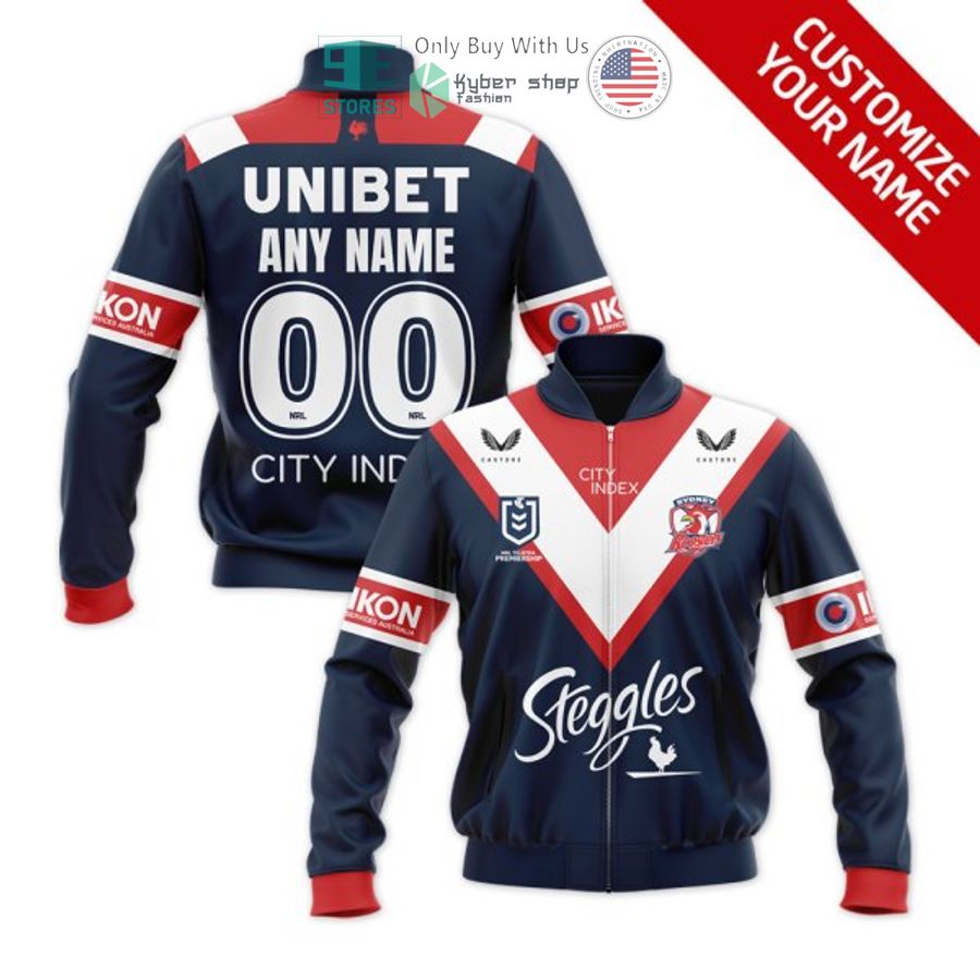 personalized nrl sydney roosters blue bomber jacket 1 79023