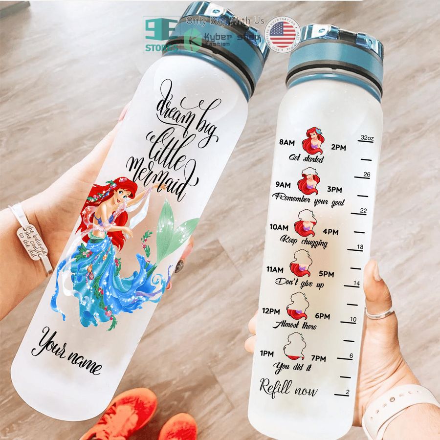 personalized princess ariel dream big little mermaid water bottle 1 17994