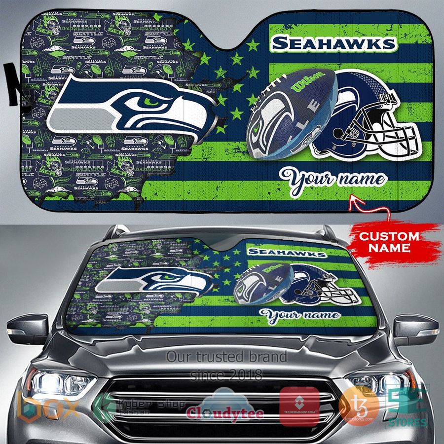 personalized seattle seahawks custom name car sunshades 1 85661