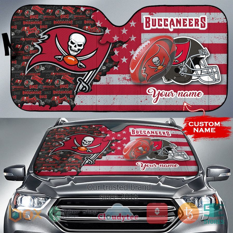 personalized tampa bay buccaneers custom name car sunshades 1 78950