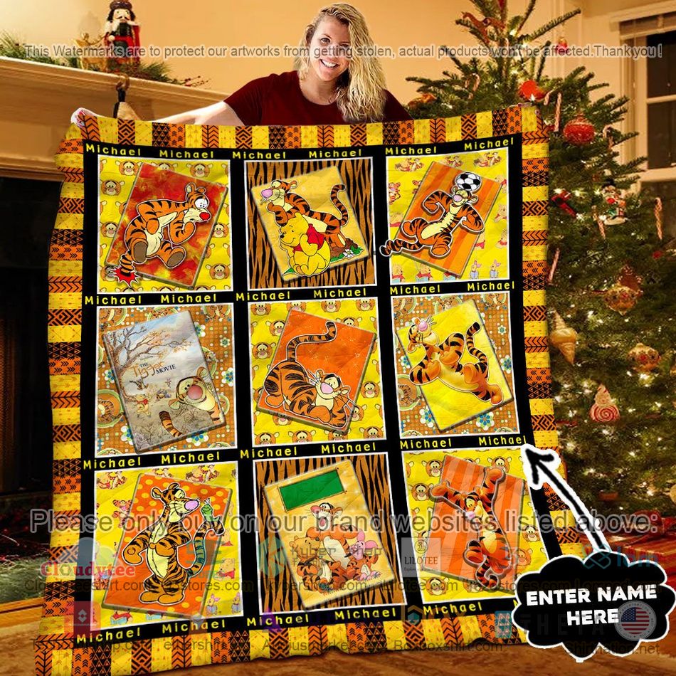 personalized tigger disney quilt 1 14873