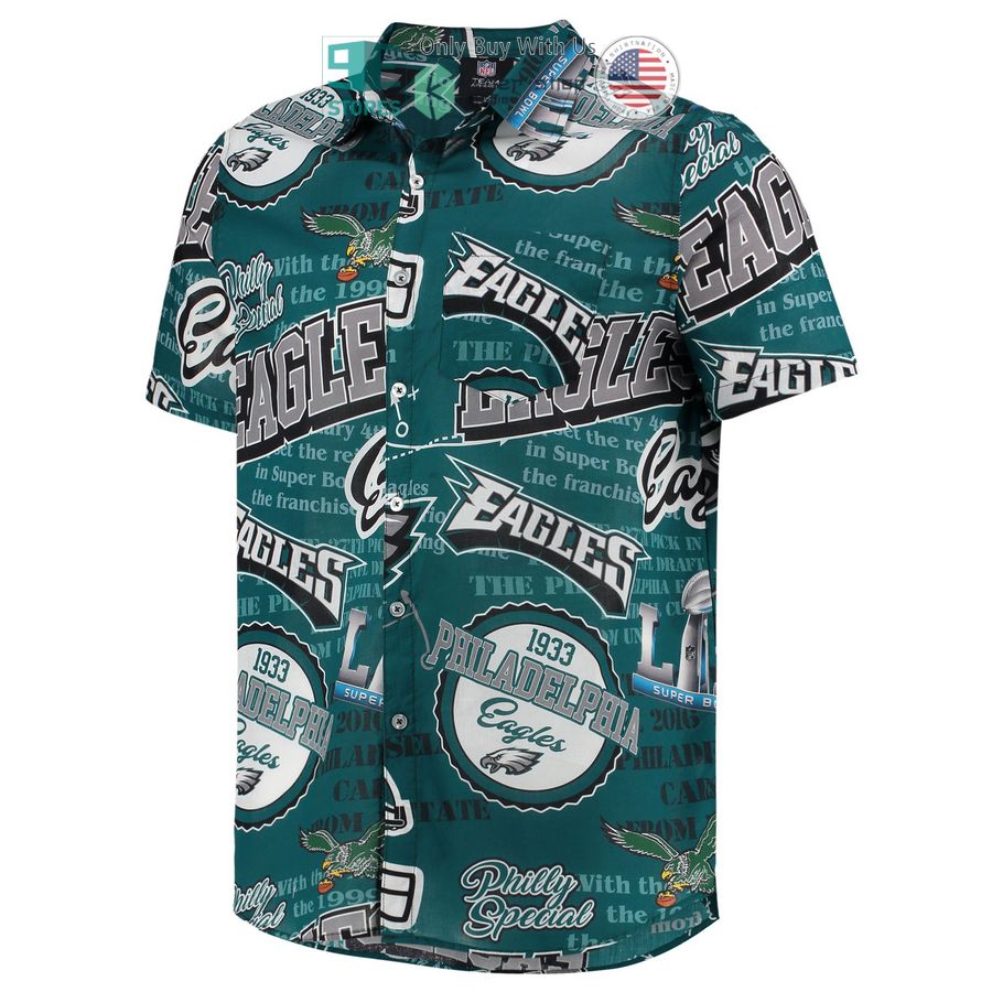 philadelphia eagles foco thematic midnight green hawaiian shirt 2 37205