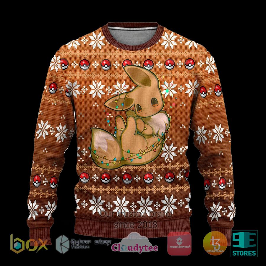 pokemon eevee anime ugly christmas sweater 1 53481