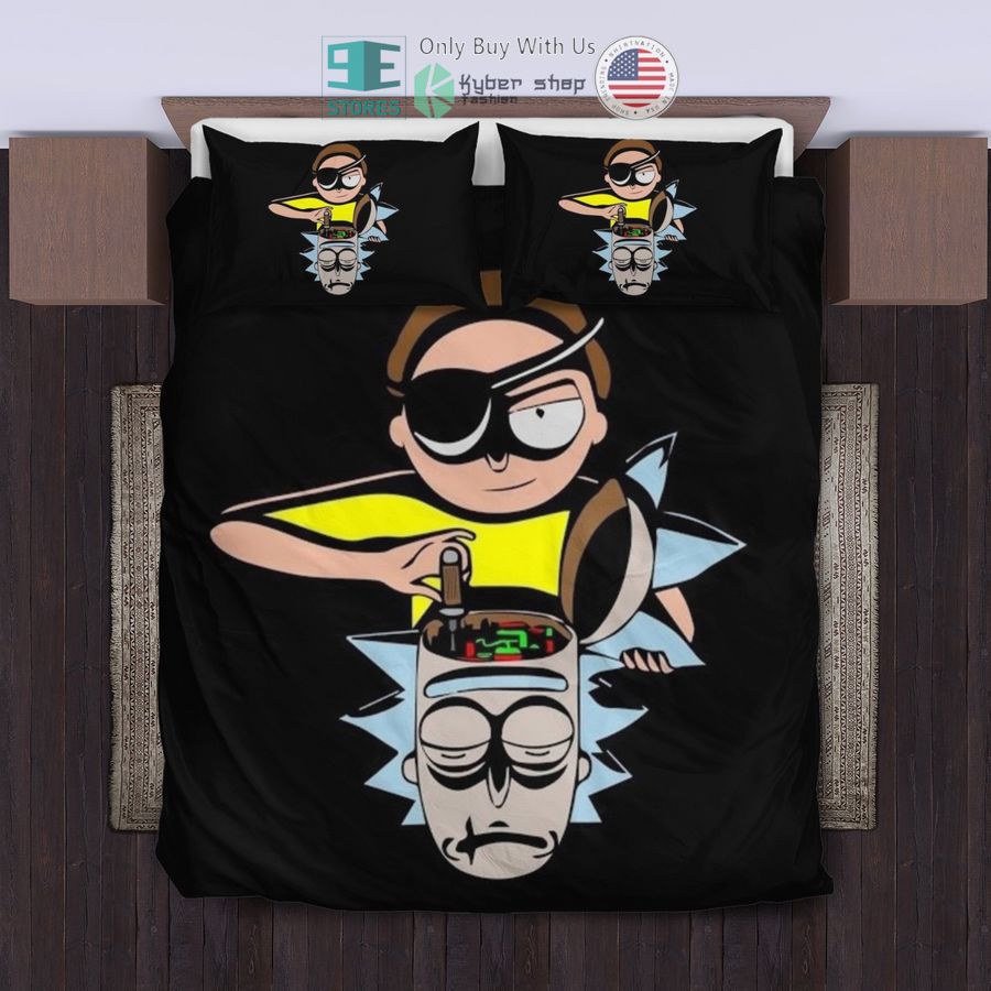 rick and morty black bedding set 1 14596