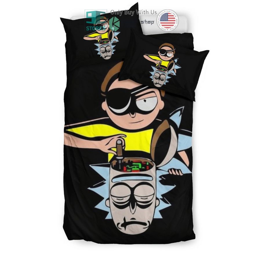 rick and morty black bedding set 2 33985