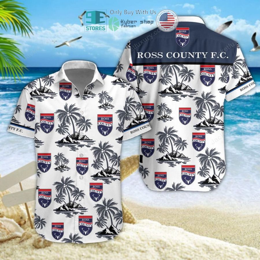 ross county football club white hawaii shirt shorts 1 86799