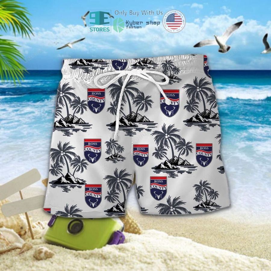 ross county football club white hawaii shirt shorts 2 73820