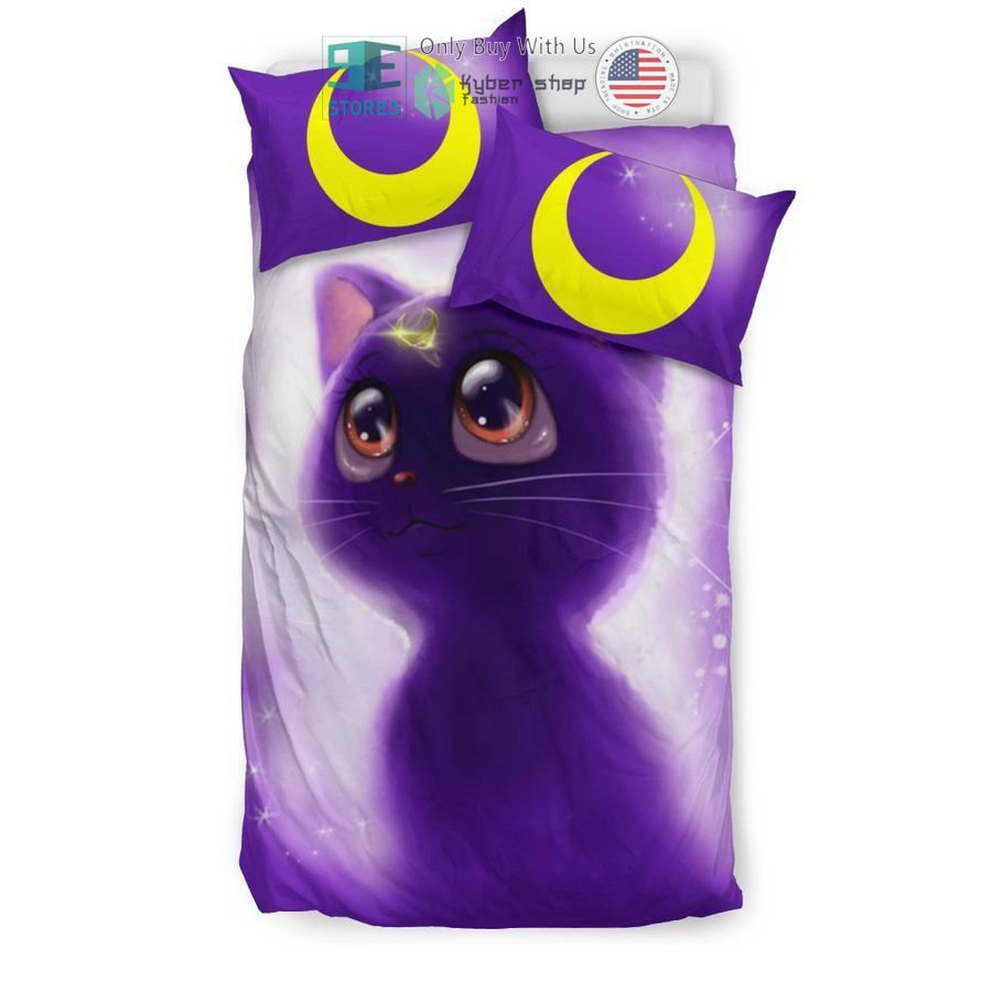 sailor moon luna cat violet bedding set 2 8250