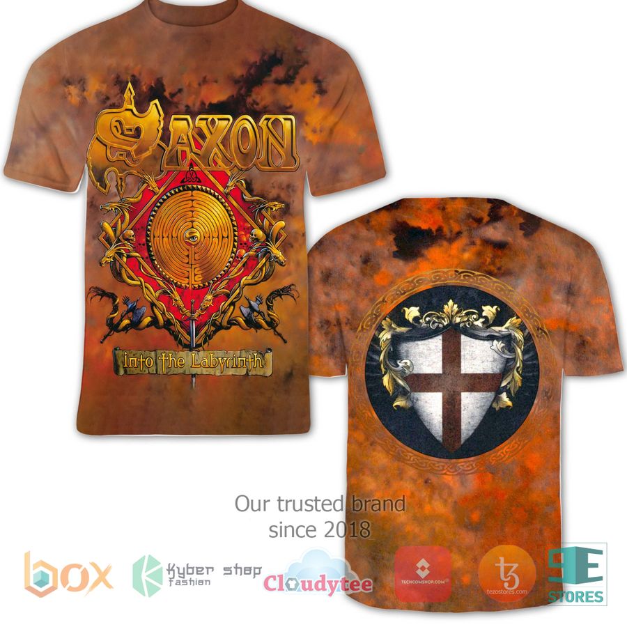 saxon band into the labyrinth album 3d t shirt 1 2887