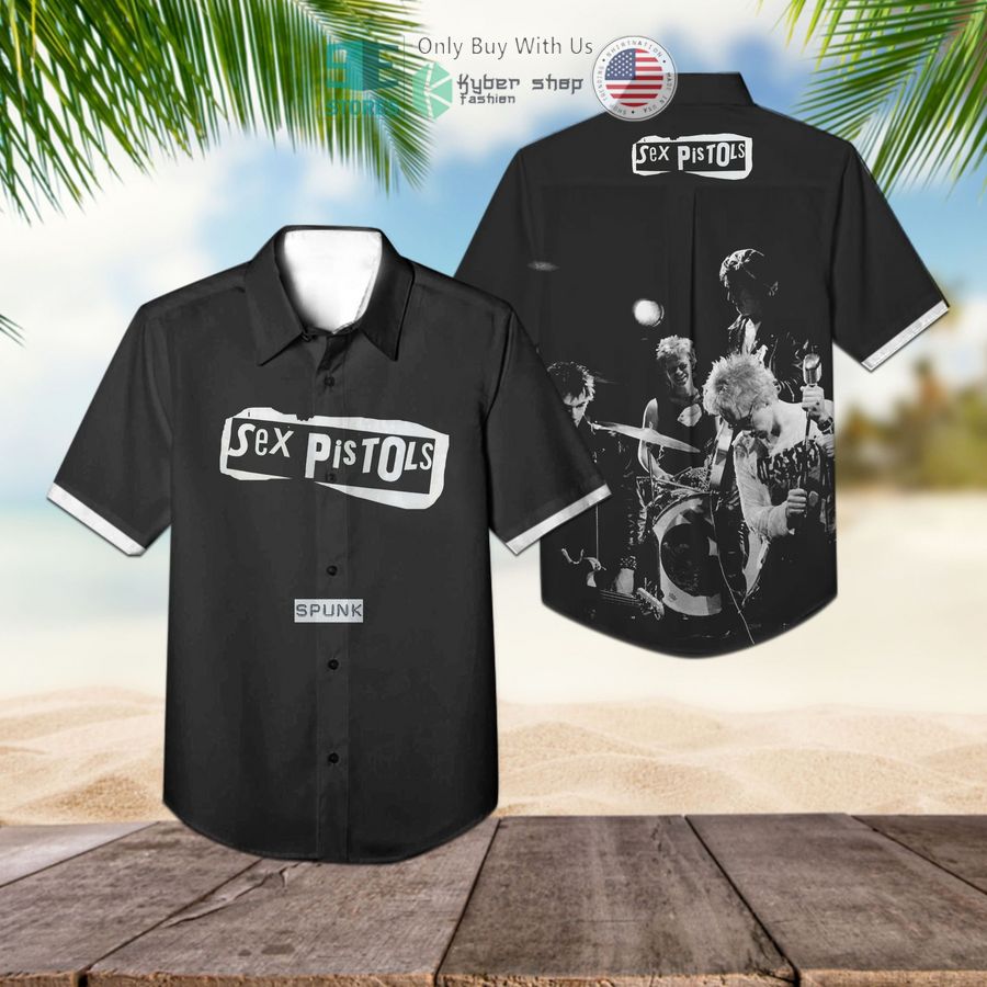 sex pistols band spunk album black hawaiian shirt 1 10989