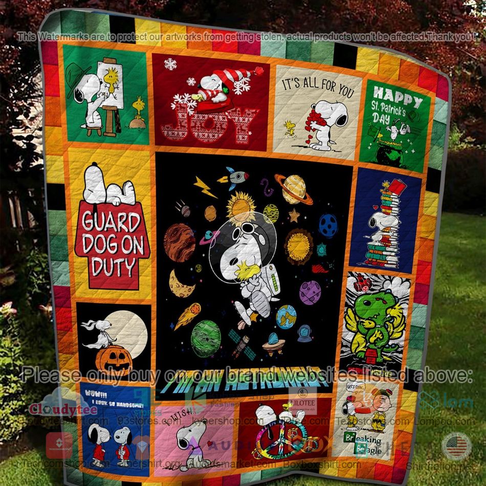 snoopy im an astronaut quilt 2 63808