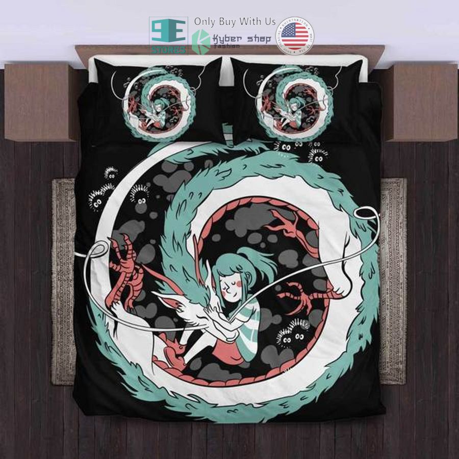 spirited away chihiro haku fanart bedding set 1 79000