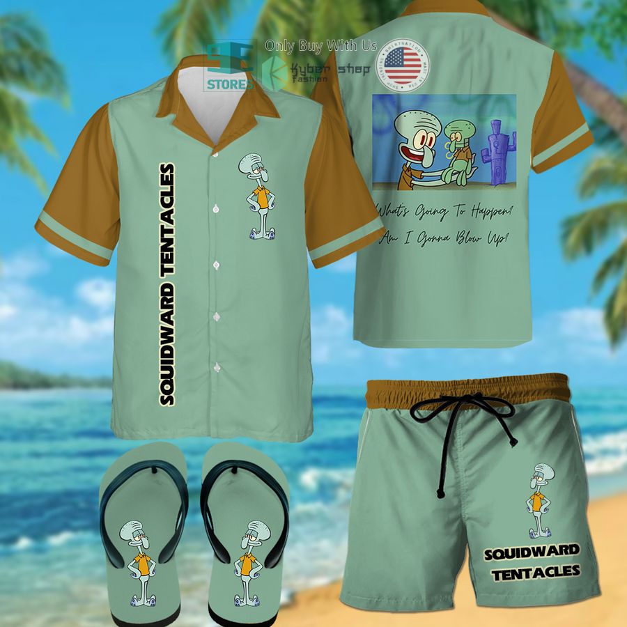 squidward tentacles hawaiian shirt shorts 1 17228