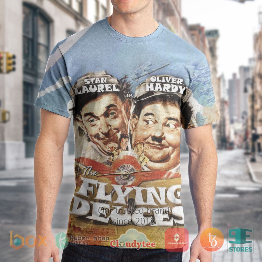 stan laurel and oliver hardy the flying deuces blue album 3d t shirt 2 27882