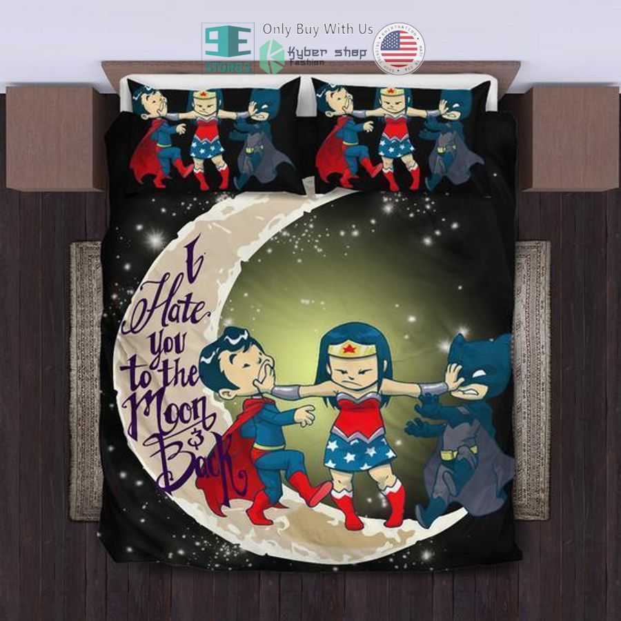 superman vs batman i love you to the moon back wonder woman bedding set 1 67004