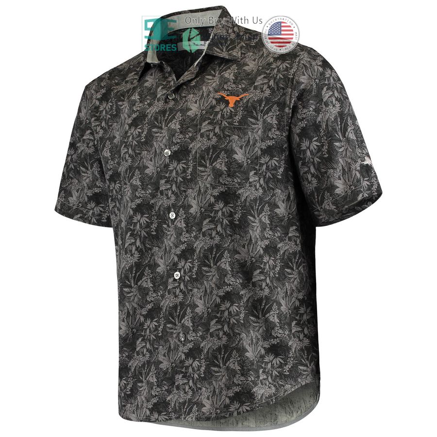 texas longhorns tommy bahama sport jungle shade camp black hawaiian shirt 2 81945