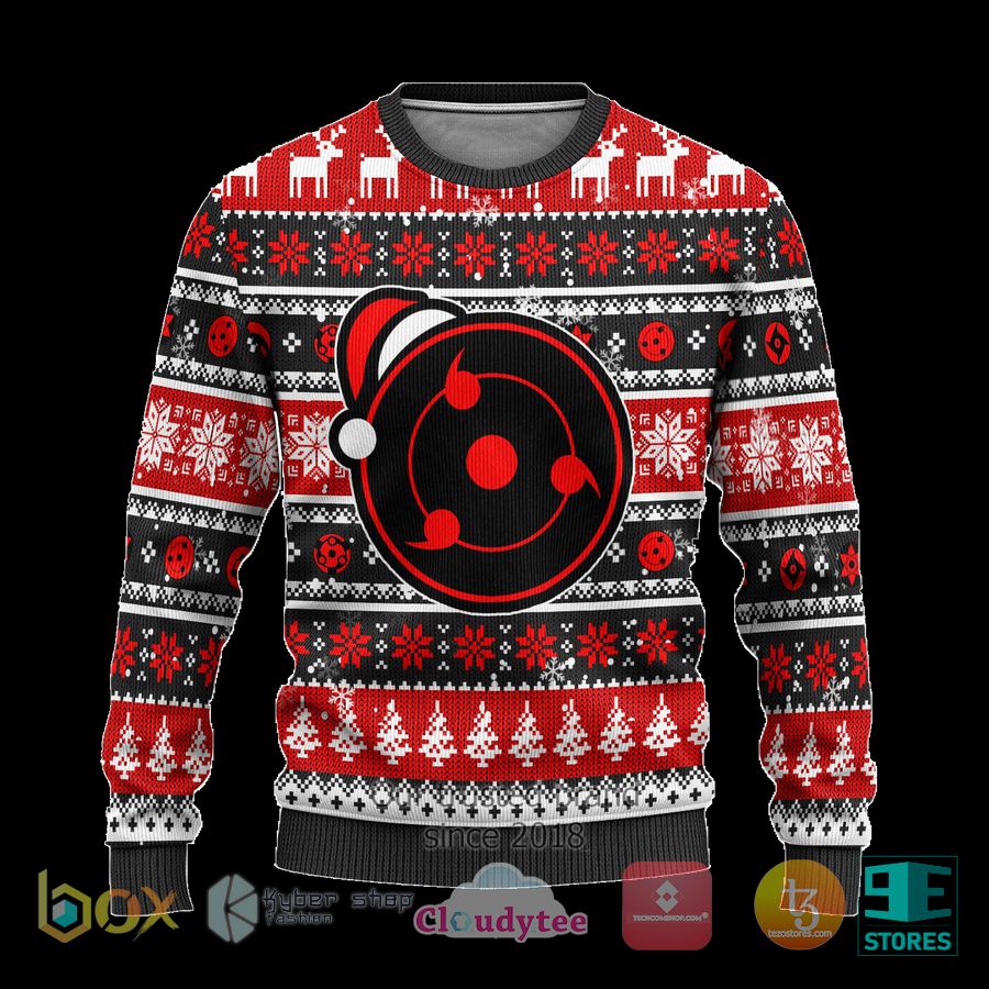 uchiha sharingan anime naruto xmas ugly christmas sweater 1 83551