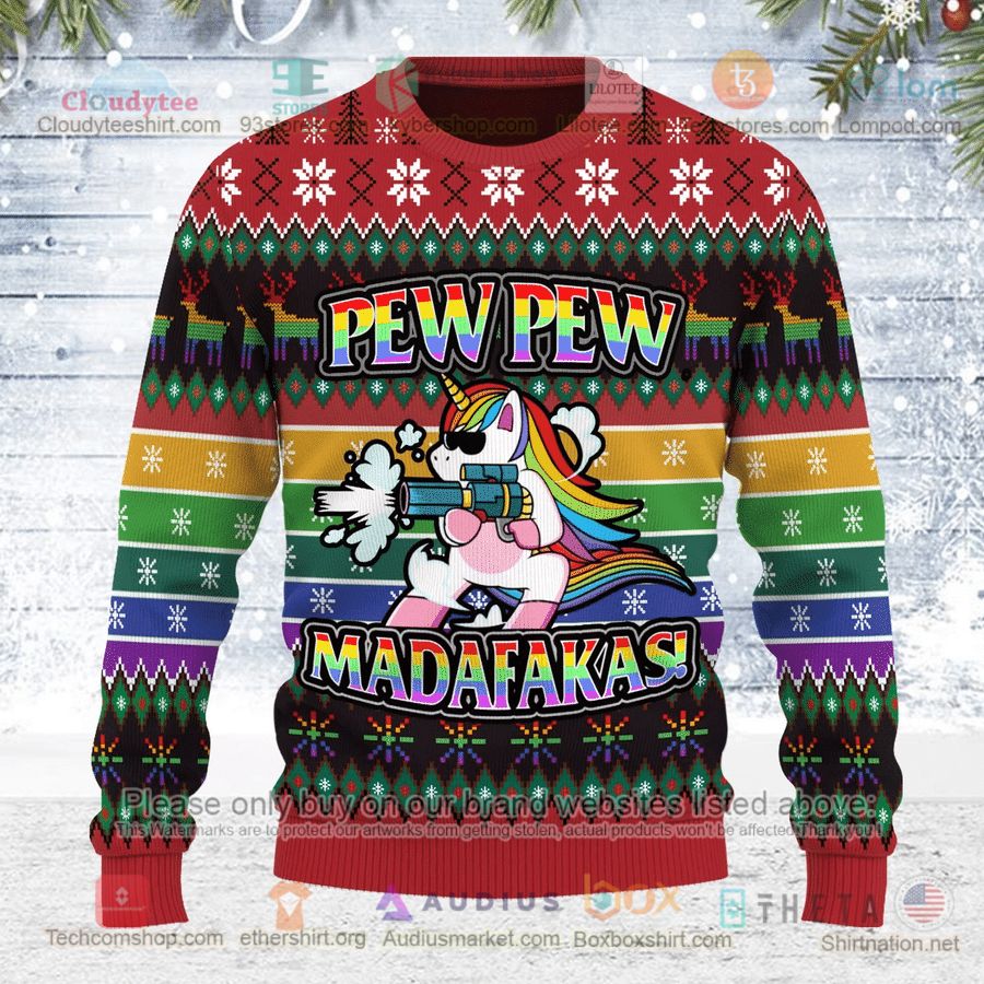 unicorn pew pew madafakas sweatshirt sweater 1 28390