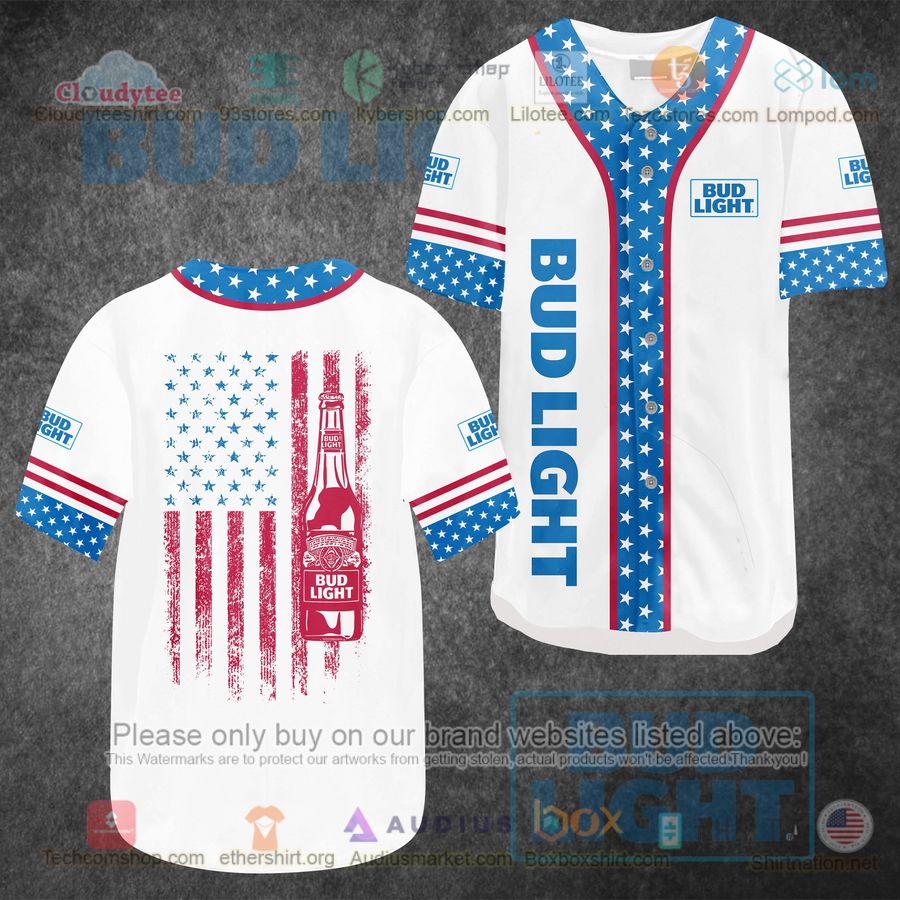 united states flag bud light white baseball jersey 1 23552