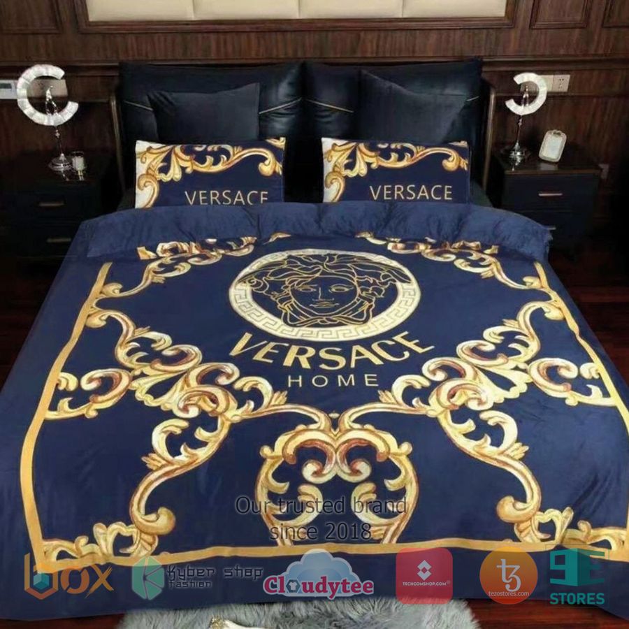 versace home england luxury brand blue bedding set 1 69671