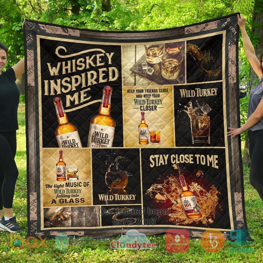 wild turkey whiskey inspired me quilt blanket 1 93792