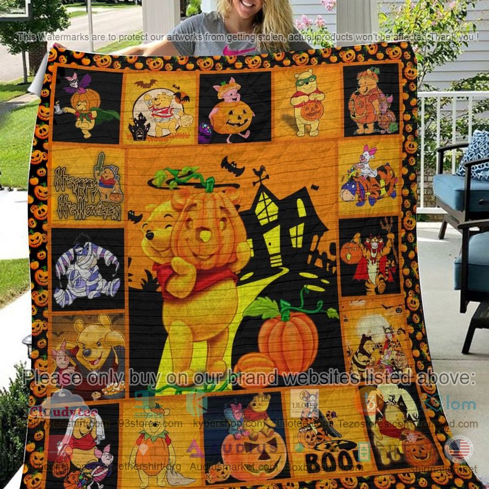 winnie the pooh pumpkin halloween quilt 1 80937