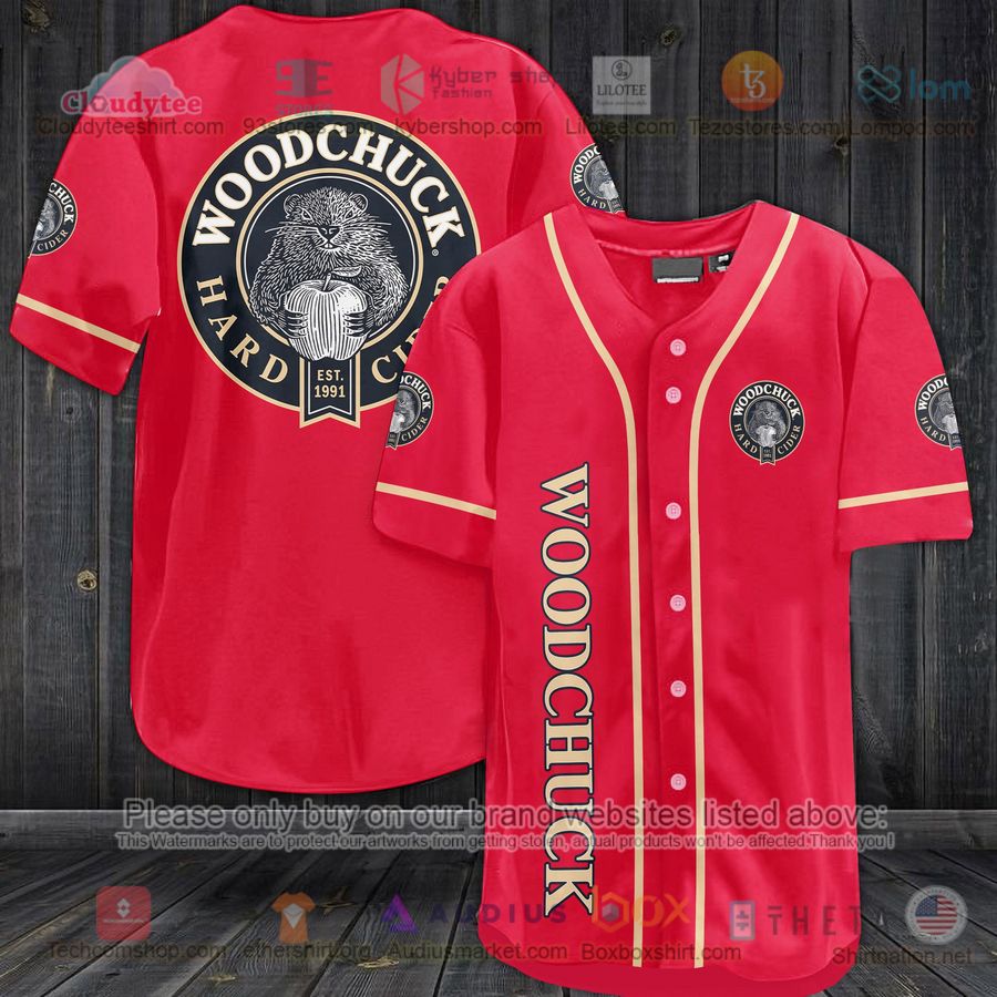 woodchuck logo red baseball jersey 1 12539