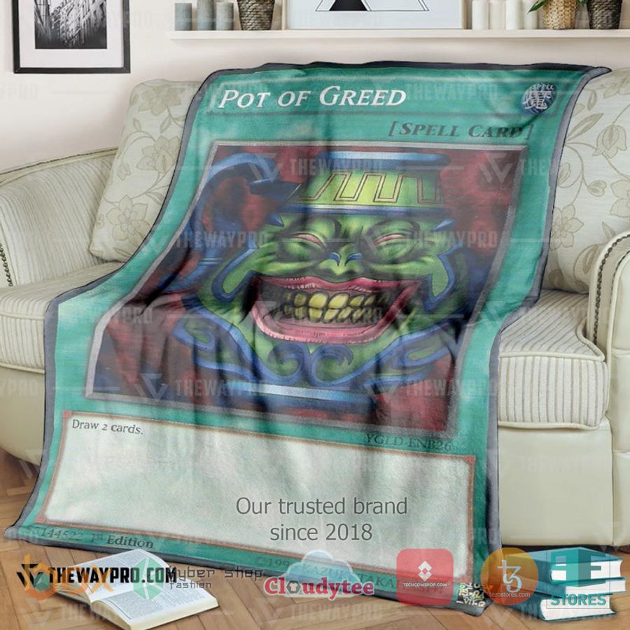 yu gi oh pot of greed soft blanket 1 75271