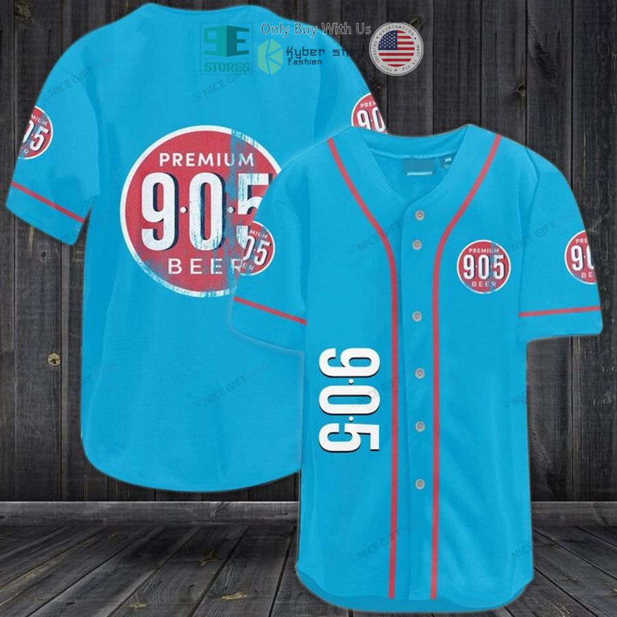 905 premium light beer logo blue baseball jersey 1 50687