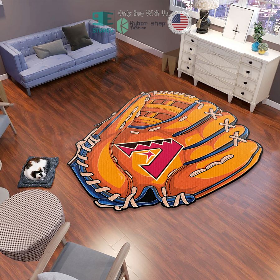 arizona diamondbacks baseball glove orange shaped rug 1 53528